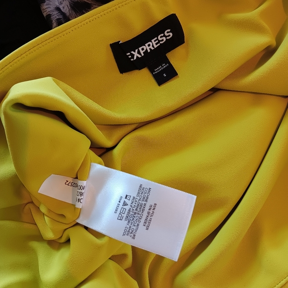 Green yellow Express side slit pencil skirt - Picture 5 of 7